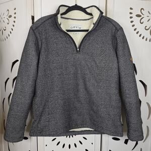 Orvis Gorpcore Outdoor Casual 1/4 Zip Pullover Black with Pockets Size L
